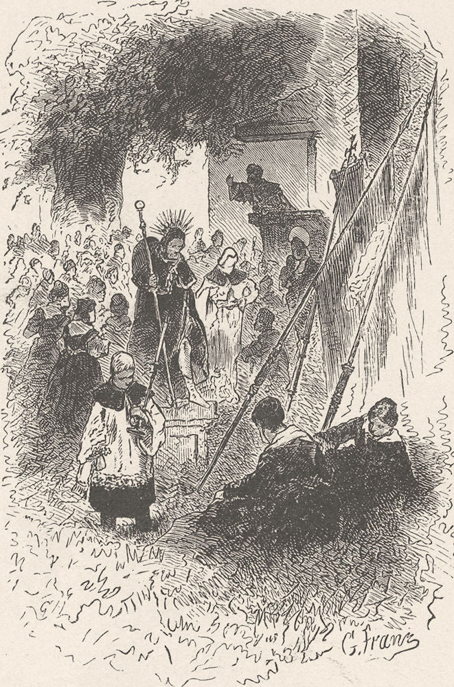 GERMANY. Festival of St Roch 1903 old antique vintage print picture